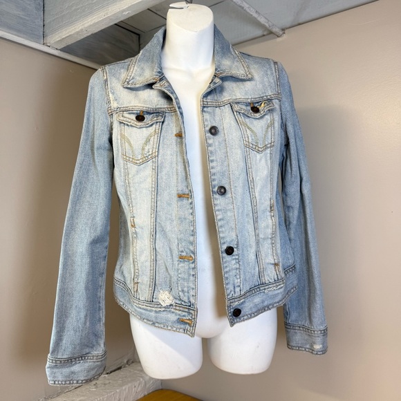 Hollister Surf 1972 Women’s Jean Jacket Medium Blue - Picture 2 of 8